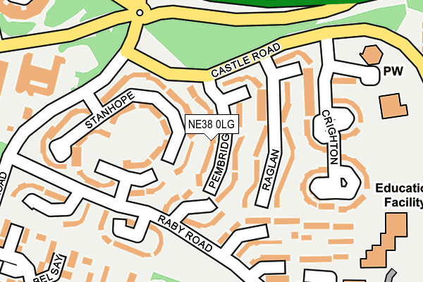 NE38 0LG map - OS OpenMap – Local (Ordnance Survey) NE38 0LG map - OS OpenMap – Local (Ordnance Survey)