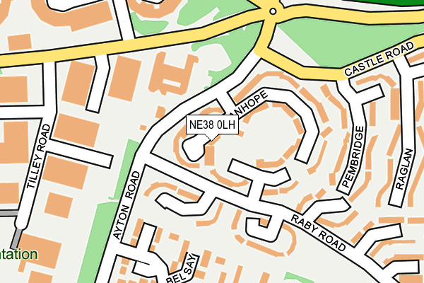 NE38 0LH map - OS OpenMap – Local (Ordnance Survey) NE38 0LH map - OS OpenMap – Local (Ordnance Survey)