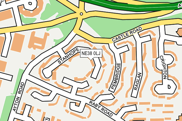 NE38 0LJ map - OS OpenMap – Local (Ordnance Survey) NE38 0LJ map - OS OpenMap – Local (Ordnance Survey)
