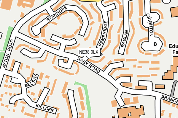 NE38 0LX map - OS OpenMap – Local (Ordnance Survey) NE38 0LX map - OS OpenMap – Local (Ordnance Survey)
