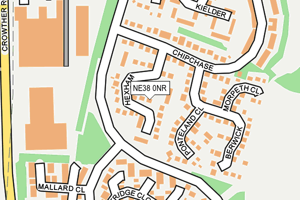 NE38 0NR map - OS OpenMap – Local (Ordnance Survey) NE38 0NR map - OS OpenMap – Local (Ordnance Survey)