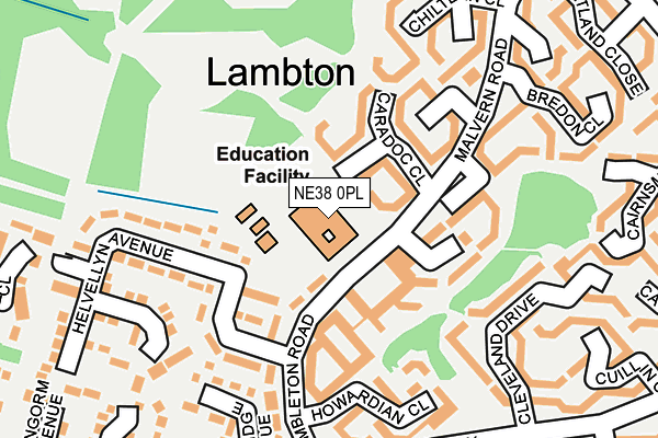 NE38 0PL map - OS OpenMap – Local (Ordnance Survey) NE38 0PL map - OS OpenMap – Local (Ordnance Survey)