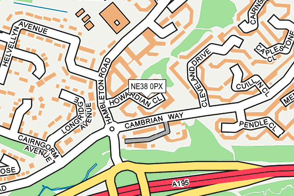 NE38 0PX map - OS OpenMap – Local (Ordnance Survey) NE38 0PX map - OS OpenMap – Local (Ordnance Survey)