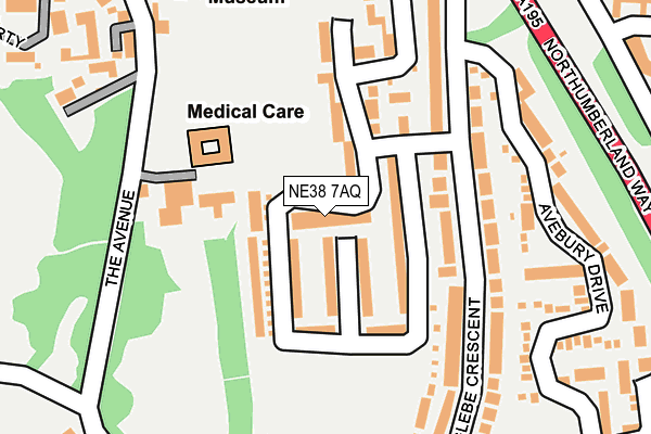 NE38 7AQ map - OS OpenMap – Local (Ordnance Survey) NE38 7AQ map - OS OpenMap – Local (Ordnance Survey)