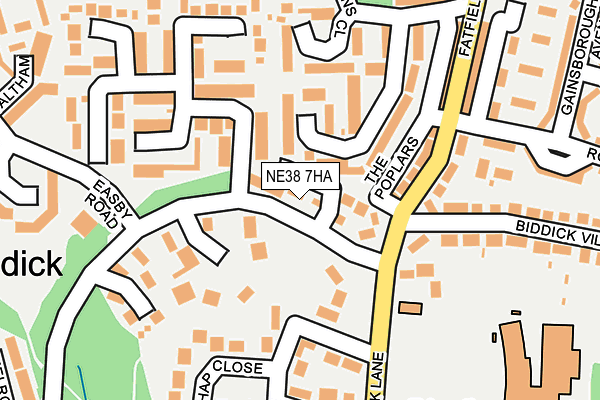 NE38 7HA map - OS OpenMap – Local (Ordnance Survey) NE38 7HA map - OS OpenMap – Local (Ordnance Survey)
