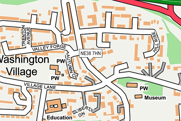 NE38 7HN map - OS OpenMap – Local (Ordnance Survey) NE38 7HN map - OS OpenMap – Local (Ordnance Survey)
