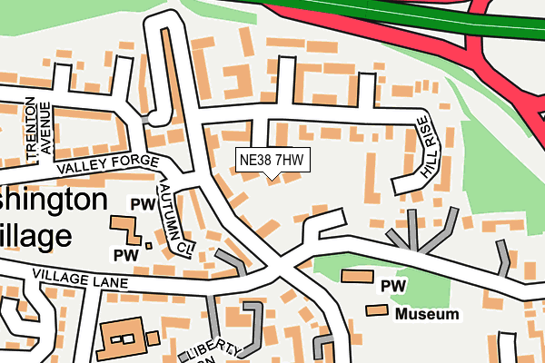NE38 7HW map - OS OpenMap – Local (Ordnance Survey) NE38 7HW map - OS OpenMap – Local (Ordnance Survey)