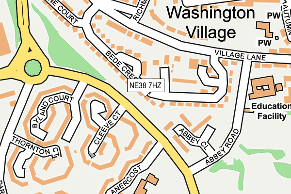 NE38 7HZ map - OS OpenMap – Local (Ordnance Survey) NE38 7HZ map - OS OpenMap – Local (Ordnance Survey)