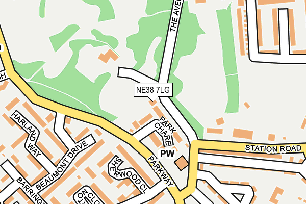 NE38 7LG map - OS OpenMap – Local (Ordnance Survey) NE38 7LG map - OS OpenMap – Local (Ordnance Survey)