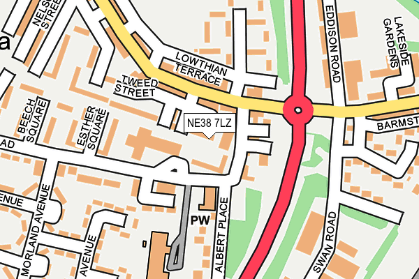 NE38 7LZ map - OS OpenMap – Local (Ordnance Survey) NE38 7LZ map - OS OpenMap – Local (Ordnance Survey)