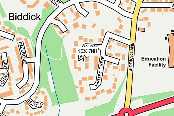 NE38 7NH map - OS OpenMap – Local (Ordnance Survey) NE38 7NH map - OS OpenMap – Local (Ordnance Survey)