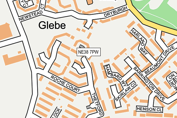 NE38 7PW map - OS OpenMap – Local (Ordnance Survey) NE38 7PW map - OS OpenMap – Local (Ordnance Survey)