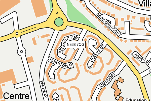 NE38 7QG map - OS OpenMap – Local (Ordnance Survey) NE38 7QG map - OS OpenMap – Local (Ordnance Survey)