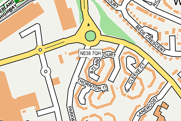 NE38 7QH map - OS OpenMap – Local (Ordnance Survey) NE38 7QH map - OS OpenMap – Local (Ordnance Survey)