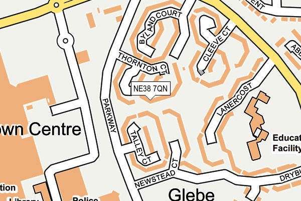 NE38 7QN map - OS OpenMap – Local (Ordnance Survey) NE38 7QN map - OS OpenMap – Local (Ordnance Survey)