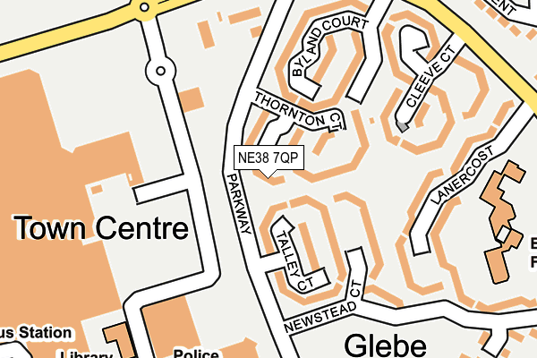 NE38 7QP map - OS OpenMap – Local (Ordnance Survey)