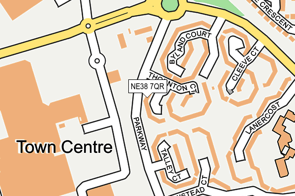 NE38 7QR map - OS OpenMap – Local (Ordnance Survey)
