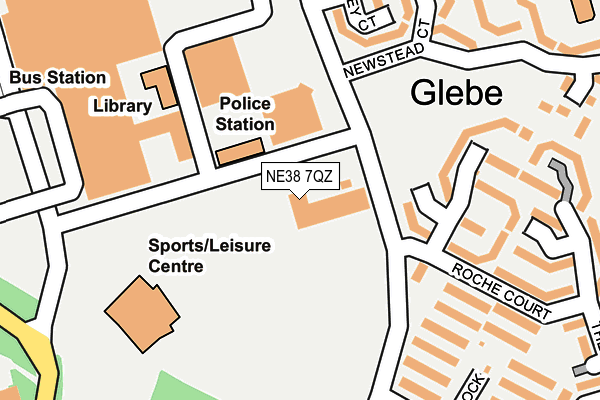 NE38 7QZ map - OS OpenMap – Local (Ordnance Survey) NE38 7QZ map - OS OpenMap – Local (Ordnance Survey)