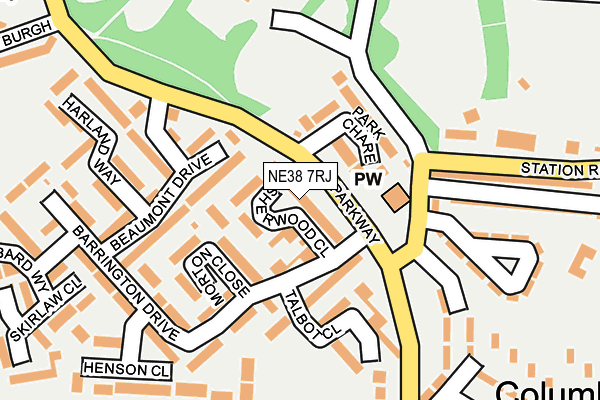 NE38 7RJ map - OS OpenMap – Local (Ordnance Survey) NE38 7RJ map - OS OpenMap – Local (Ordnance Survey)