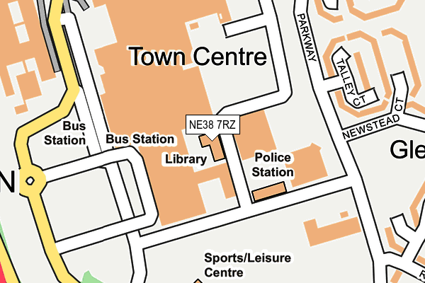 NE38 7RZ map - OS OpenMap – Local (Ordnance Survey) NE38 7RZ map - OS OpenMap – Local (Ordnance Survey)