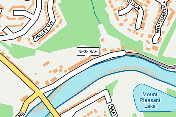 NE38 8AH map - OS OpenMap – Local (Ordnance Survey) NE38 8AH map - OS OpenMap – Local (Ordnance Survey)