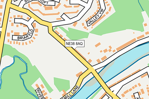 NE38 8AQ map - OS OpenMap – Local (Ordnance Survey) NE38 8AQ map - OS OpenMap – Local (Ordnance Survey)