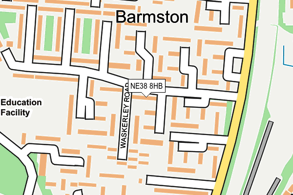 NE38 8HB map - OS OpenMap – Local (Ordnance Survey) NE38 8HB map - OS OpenMap – Local (Ordnance Survey)