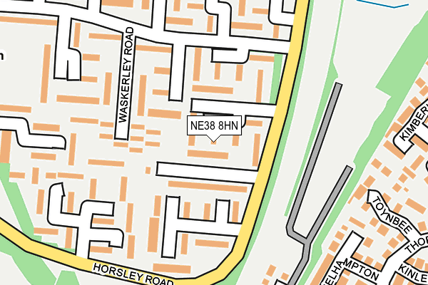 NE38 8HN map - OS OpenMap – Local (Ordnance Survey) NE38 8HN map - OS OpenMap – Local (Ordnance Survey)