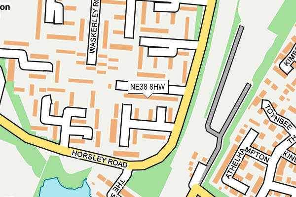 NE38 8HW map - OS OpenMap – Local (Ordnance Survey) NE38 8HW map - OS OpenMap – Local (Ordnance Survey)