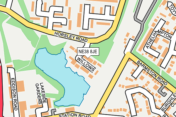 NE38 8JE map - OS OpenMap – Local (Ordnance Survey) NE38 8JE map - OS OpenMap – Local (Ordnance Survey)