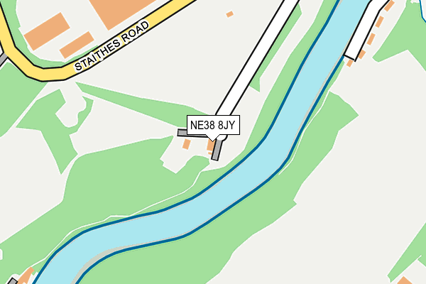 NE38 8JY map - OS OpenMap – Local (Ordnance Survey) NE38 8JY map - OS OpenMap – Local (Ordnance Survey)