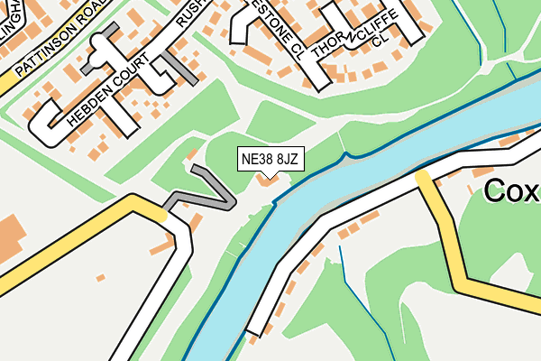 NE38 8JZ map - OS OpenMap – Local (Ordnance Survey) NE38 8JZ map - OS OpenMap – Local (Ordnance Survey)