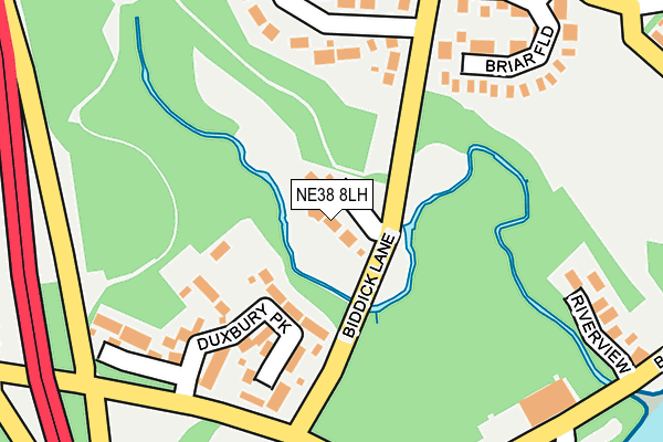 NE38 8LH map - OS OpenMap – Local (Ordnance Survey) NE38 8LH map - OS OpenMap – Local (Ordnance Survey)