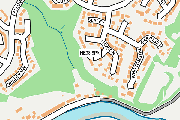 NE38 8PA map - OS OpenMap – Local (Ordnance Survey) NE38 8PA map - OS OpenMap – Local (Ordnance Survey)