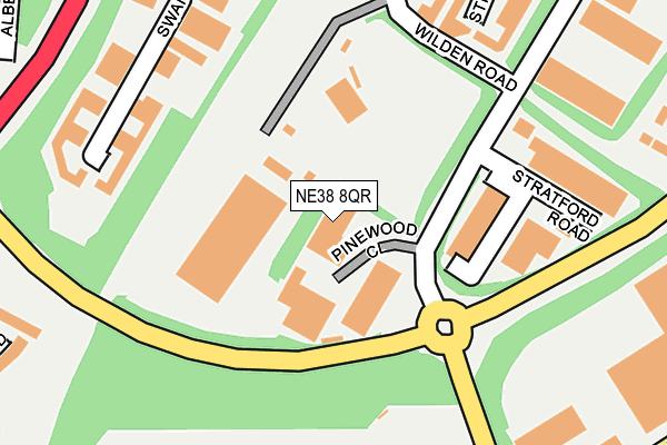 NE38 8QR map - OS OpenMap – Local (Ordnance Survey) NE38 8QR map - OS OpenMap – Local (Ordnance Survey)
