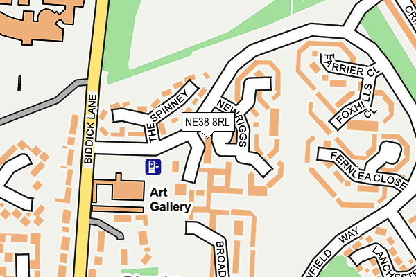 NE38 8RL map - OS OpenMap – Local (Ordnance Survey) NE38 8RL map - OS OpenMap – Local (Ordnance Survey)