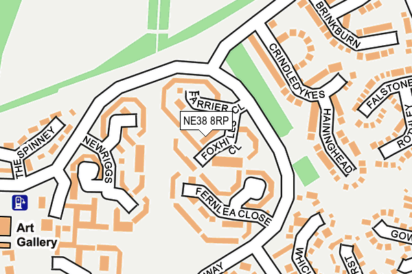 NE38 8RP map - OS OpenMap – Local (Ordnance Survey) NE38 8RP map - OS OpenMap – Local (Ordnance Survey)