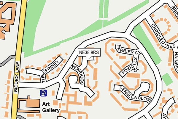 NE38 8RS map - OS OpenMap – Local (Ordnance Survey) NE38 8RS map - OS OpenMap – Local (Ordnance Survey)