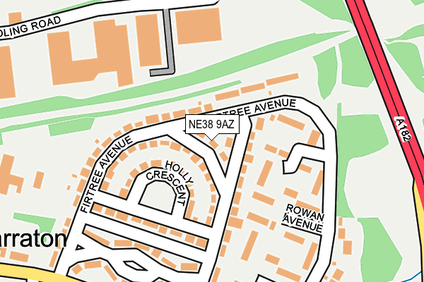 NE38 9AZ map - OS OpenMap – Local (Ordnance Survey) NE38 9AZ map - OS OpenMap – Local (Ordnance Survey)