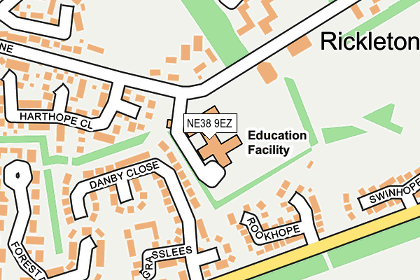 NE38 9EZ map - OS OpenMap – Local (Ordnance Survey) NE38 9EZ map - OS OpenMap – Local (Ordnance Survey)