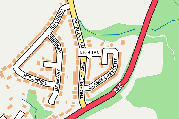 NE39 1AX map - OS OpenMap – Local (Ordnance Survey) NE39 1AX map - OS OpenMap – Local (Ordnance Survey)