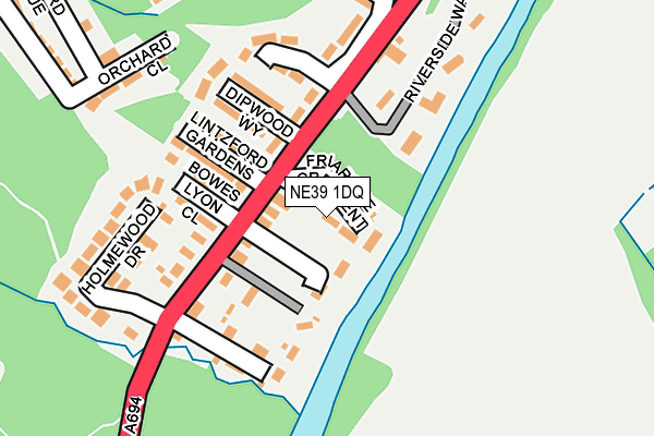 NE39 1DQ map - OS OpenMap – Local (Ordnance Survey) NE39 1DQ map - OS OpenMap – Local (Ordnance Survey)
