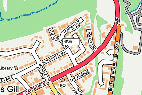 NE39 1JL map - OS OpenMap – Local (Ordnance Survey)