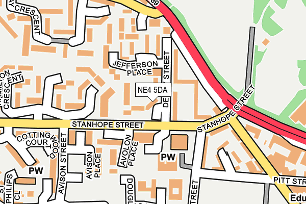 NE4 5DA map - OS OpenMap – Local (Ordnance Survey) NE4 5DA map - OS OpenMap – Local (Ordnance Survey)