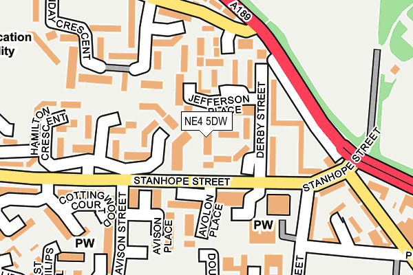 NE4 5DW map - OS OpenMap – Local (Ordnance Survey) NE4 5DW map - OS OpenMap – Local (Ordnance Survey)