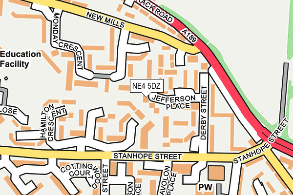 NE4 5DZ map - OS OpenMap – Local (Ordnance Survey) NE4 5DZ map - OS OpenMap – Local (Ordnance Survey)