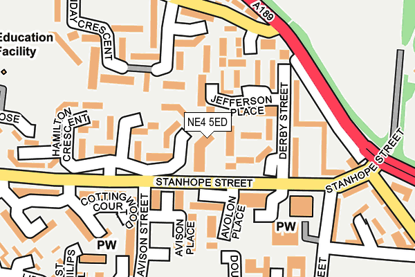 NE4 5ED map - OS OpenMap – Local (Ordnance Survey) NE4 5ED map - OS OpenMap – Local (Ordnance Survey)