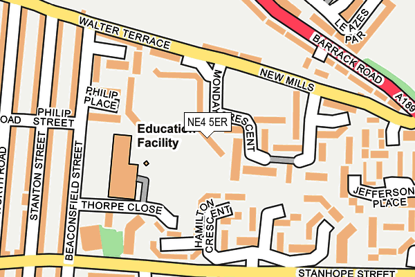 NE4 5ER map - OS OpenMap – Local (Ordnance Survey) NE4 5ER map - OS OpenMap – Local (Ordnance Survey)