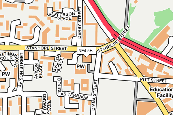 NE4 5HJ map - OS OpenMap – Local (Ordnance Survey) NE4 5HJ map - OS OpenMap – Local (Ordnance Survey)