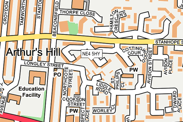 NE4 5HY map - OS OpenMap – Local (Ordnance Survey) NE4 5HY map - OS OpenMap – Local (Ordnance Survey)